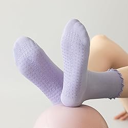 Elapse Space 3 Pairs Pilates Socks with Grips for