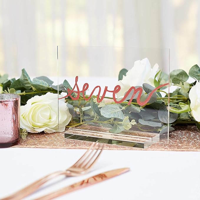 Acrylic Table Number Holder 5x7 Clear Sheet + Stand