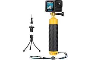 GEPULY Floating Hand Grip with Mini Tripod Stand Waterproof Stick Pole for Insta 360 GoPro Hero 13 12 11 10 9, AKASO DJI Action 3 4 5 Handle Mount Accessories for Action Camera Underwater Monopod