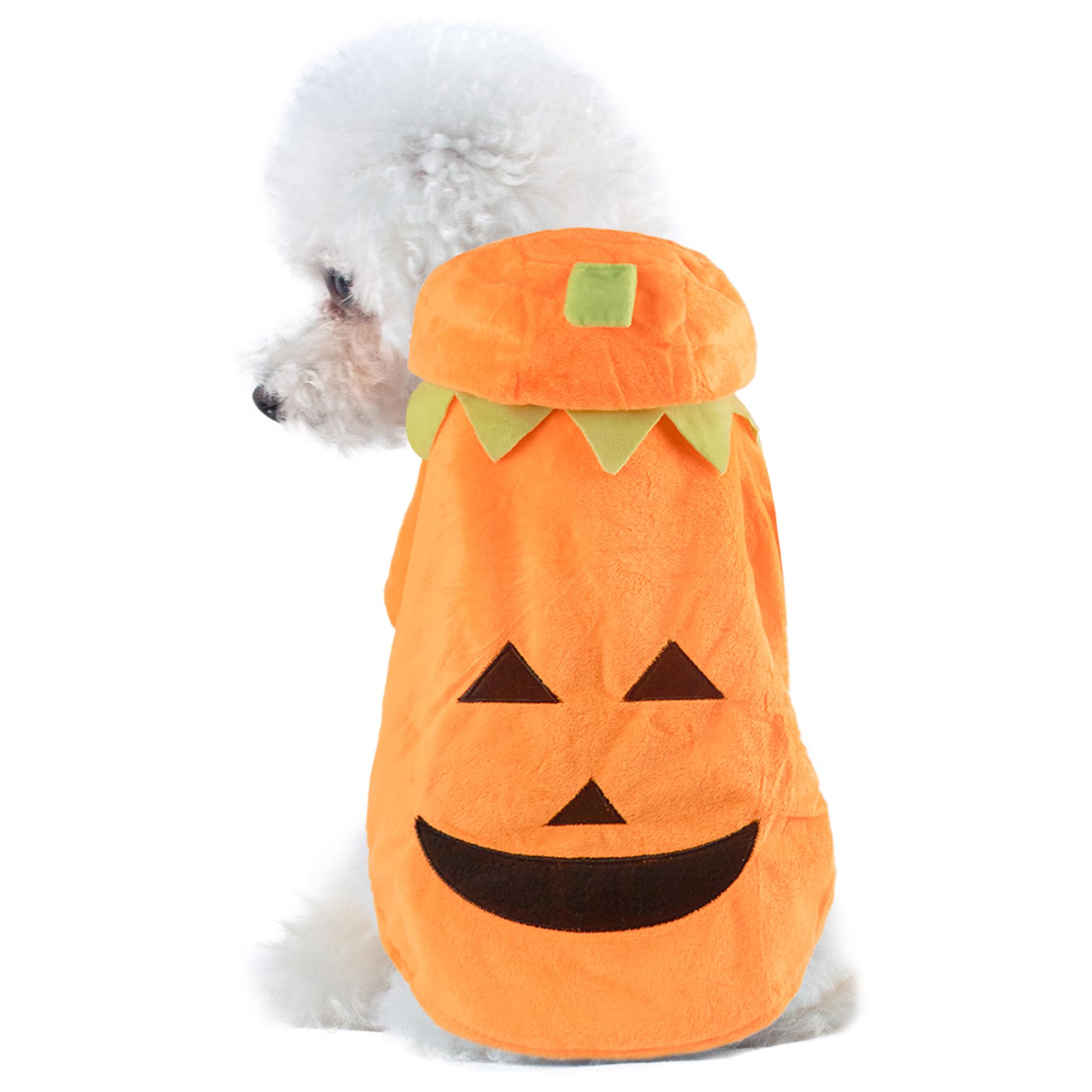DELIFUR Dog Halloween Pumpkin Costume Dog Pumpkin Hoodies Cat Halloween Party Clothes Puppy Christmas Hoodie for Small to medium Dogs(L)