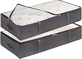 Lifewit 2 Pack 95L Under Bed Storage Boxes with Lid Grey