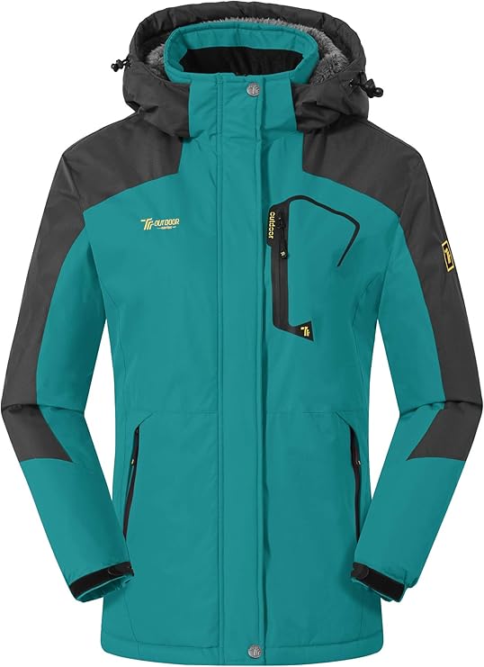 YSENTO Ladies Waterproof Winter Fleece Ski Jacket Windproof Warm
