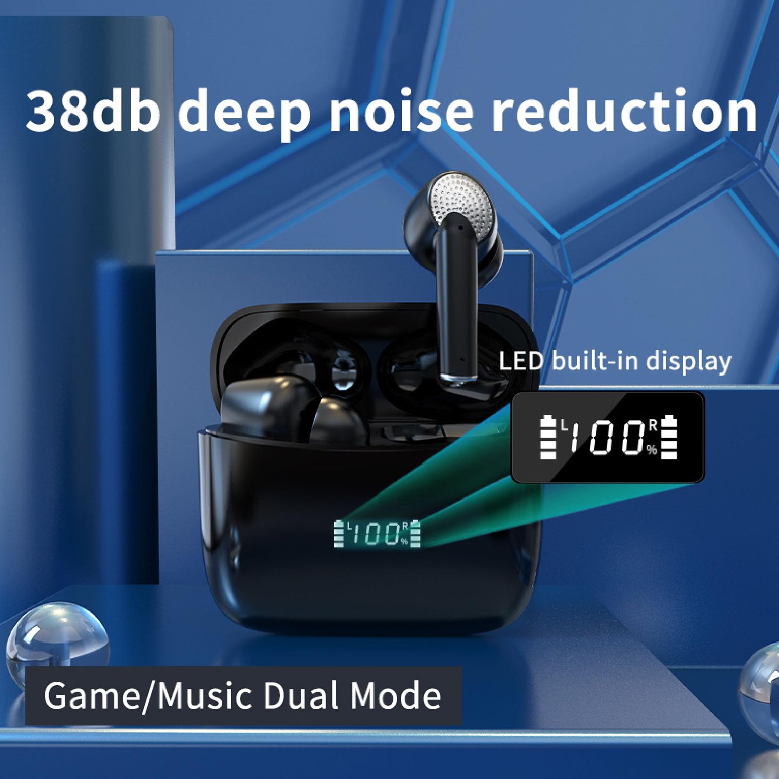Smart Translator Earbuds - 144 Languages Translation Device for Learning Travel, Bluetooth 5.1 Translator with Noise Reduction, Real Time Translation, Long Lasting Battery (Black)