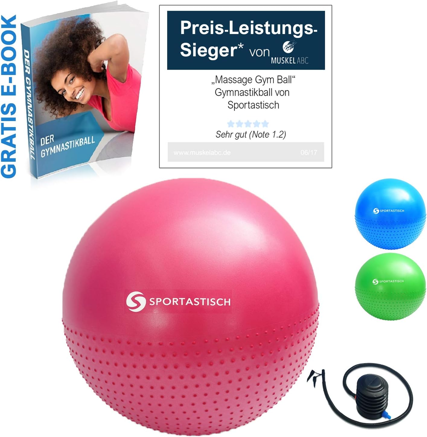 Sportastisch Top¹ Pelota de Ejercicio Massage Gym Ball con ...