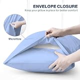 DN Pillow Cases 2 Pack Sky Blue 50x75cm Microfibre Envelope Closure view 4
