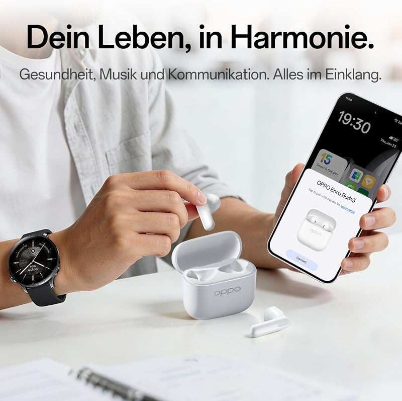 Enco Buds3 Ohrhörer Bluetooth 5.4 12.4mm 48h IP55, Snow White — Foto 7 von 7