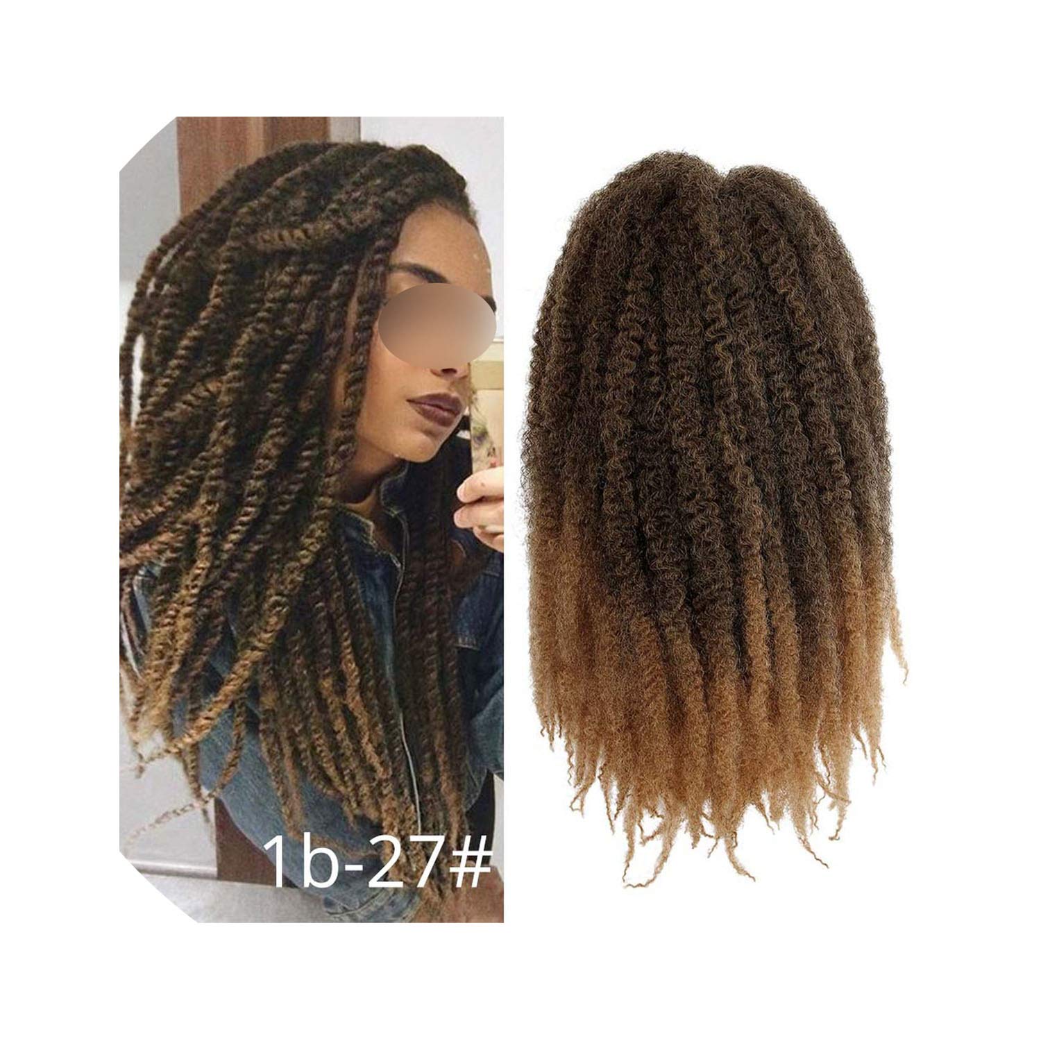 Amazon Com 18 Inch Ombre Marley Braids Hair Crochet Afro Kinky