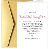 Heartfelt Birthday Card for Daughter, Poem Daughter Birthday Card from Parents, Sentimental Bday Card from Mom and Dad for Girls, Celebrate Your Beautiful Daughters