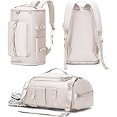 Gym Bag with Shoes Compartment and Wet Pocket - Sports Duffle for Men and Women, Travel Backpack Weekender Overnight Bag Beige - MIYCOO