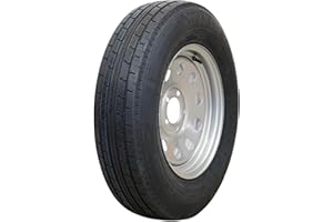 THE TRAILER PARTS OUTLET Trailquest 15" 6 ply Radial Trailer Tire & Wheel - ST 205/75R15 5 Lug (Silver Mod), 5x5 Bolt Pattern - Heavy Duty, DOT Approved