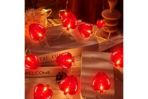 Konictom 8.5Ft Valentines Day Lights,Heart Lights String with 10 Pack Shiny Glitter Red 3D Heart Lights,Plug in Valentine Lights for Indoor Outdoor Valentine's Day Party Wedding Anniversary Decor
