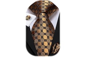 Dubulle Mens Tie Set Solid Paisley Silk Striped Necktie for Men with Cufflinks Tie and Pocket Square