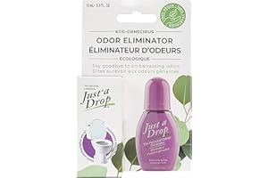 Just a Drop Toilet Odor Eliminator, Refreshing Spring, 15 ml (Pack of 6), Total 90 ml, Portable and Discreet