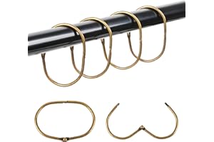 Mafegu 30Pcs Shower Curtain Hooks,Metal Oval Shower Curtain Hooks Roman Rings Rustproof Decorative Shower Curtain Rings (Meta