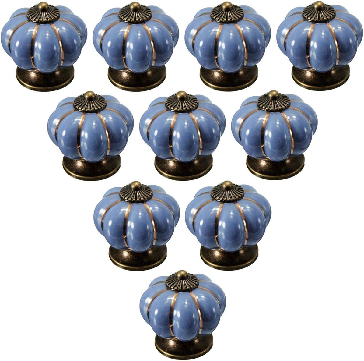 Königsblau dekorative Kürbis Keramik Tür Schrank Griff Zug Schublade