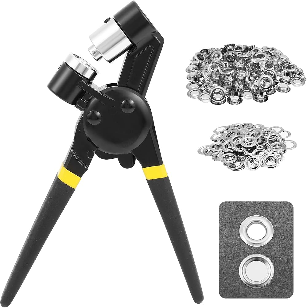 Dyna-Living Eyelet Punch Kit 12mm Grommet Pliers with 500 Grommets
