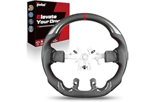 TESFEEL Real Carbon Fiber Steering Wheel Frame for Ram 1500 (2013-2018) & 1500 Classic (2019-2024) - Flat Bottom D-Shape, Per
