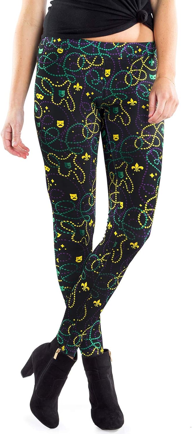 mardi gras yoga pants
