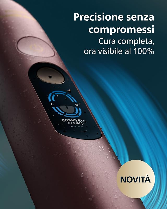 Sonicare Next-Generation DiamondClean 9000 Spazzolino elettrico - con Feedback di copertura totale, Feedback di pressione, 21 impostazioni, viola satinato, HX9214/85