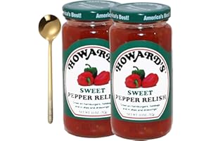 westlake art Sweet Pepper Relish, 11 Oz-Gourmet Red Pepper Relish | Bundled With Golden SS Spoon, Natural, Gluten-Free, Perfect For Burgers, Hotdogs, Dips (Pack Of 2)