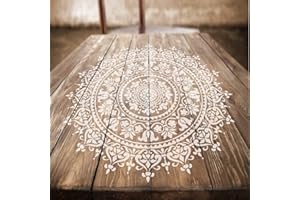 CUTTING EDGE STENCILS Prosperity Mandala Stencil - Wall Stencils for Painting Large Patterns - Reusable Wall Stencils - Stencils for Painting on Wood (44")