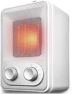 INLASK Portable Electric Space Heater 1500W/750W, 3 Heating Modes Ceramic Fast Heating Heater with Tip-Over and Overheat Protection, Safe & Quiet Personal Home Floor Office Desk Indoor Use (White)