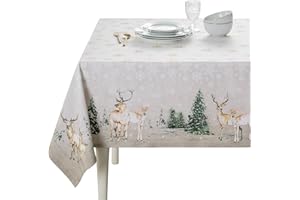 Maison d' Hermine Table Cloth Rectangle Table 100% Cotton 60 x 120 Inches Fall Tablecloth Reusable Everyday Use for Thanksgiv