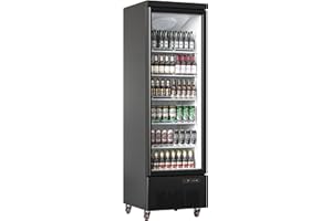 IDEALHOUSE Commercial Merchandiser Refrigerator, 17.7 Cu.Ft, Glass Door, Beverage Cooler, 5 Adjustable Shelves, Bar Fridge, Commercial Display, Large Capacity, Black, For Restaurant, Store, Bar