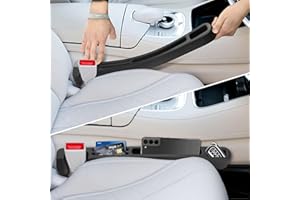 DEWEST Car Seat Gap Filler Set of 2, Multifunctional Seat Side Gap Filler with Exclusive Slots for Keys, Phone & Cards, Universal Fit Pocket Organizer for Car SUV