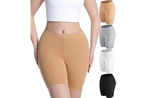 sellto 4 Pack Boy Shorts Underwear for Women Cotton Anti Chafing Slip Shorts for Under Dress Soft Leggings Boxer Biker Shorts