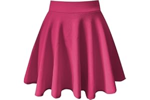 THHGPO Women's Casual Basic Skirts Mini Flared Skater Stretchy A-Line Party Skirts with Shorts