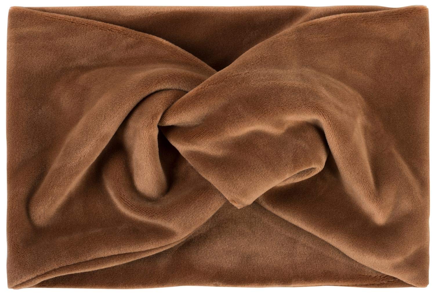 styleBREAKER women velvet-look headband with twist knot, hairband 04026040, Colour:Cognac