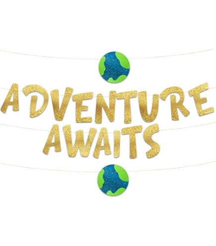 Black Glitter 'The Adventure Begins' Banner - Graduation, Retirement, Baby Shower Party Decor - View #8