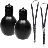 Eco-Fused 2X Hand Squeeze Whistles - Includes 2X Lanyards - Indoor, Outdoor, Home, School - Sports, Trekking, Survival Kit- Referees, Coaches, Teachers