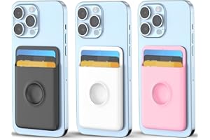 SHANSHUI Silicone Phone Wallet, Slim Adhesive Card Holder for Back of Phone Pocket Fitting for iPhone, Android & Most Smartphones Black White Pink