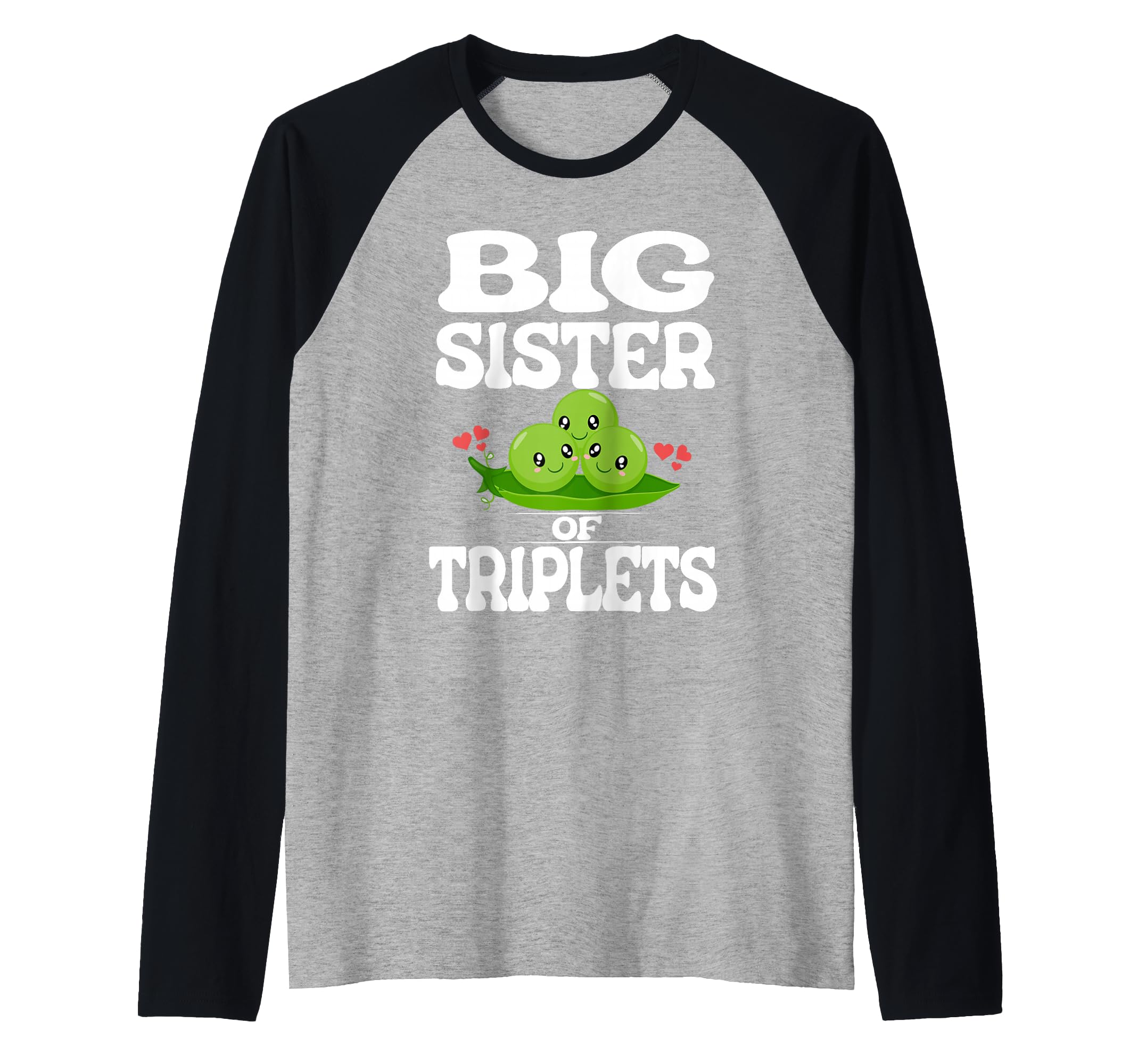 Big Sister Of Triplets Raglan Baseball Tee