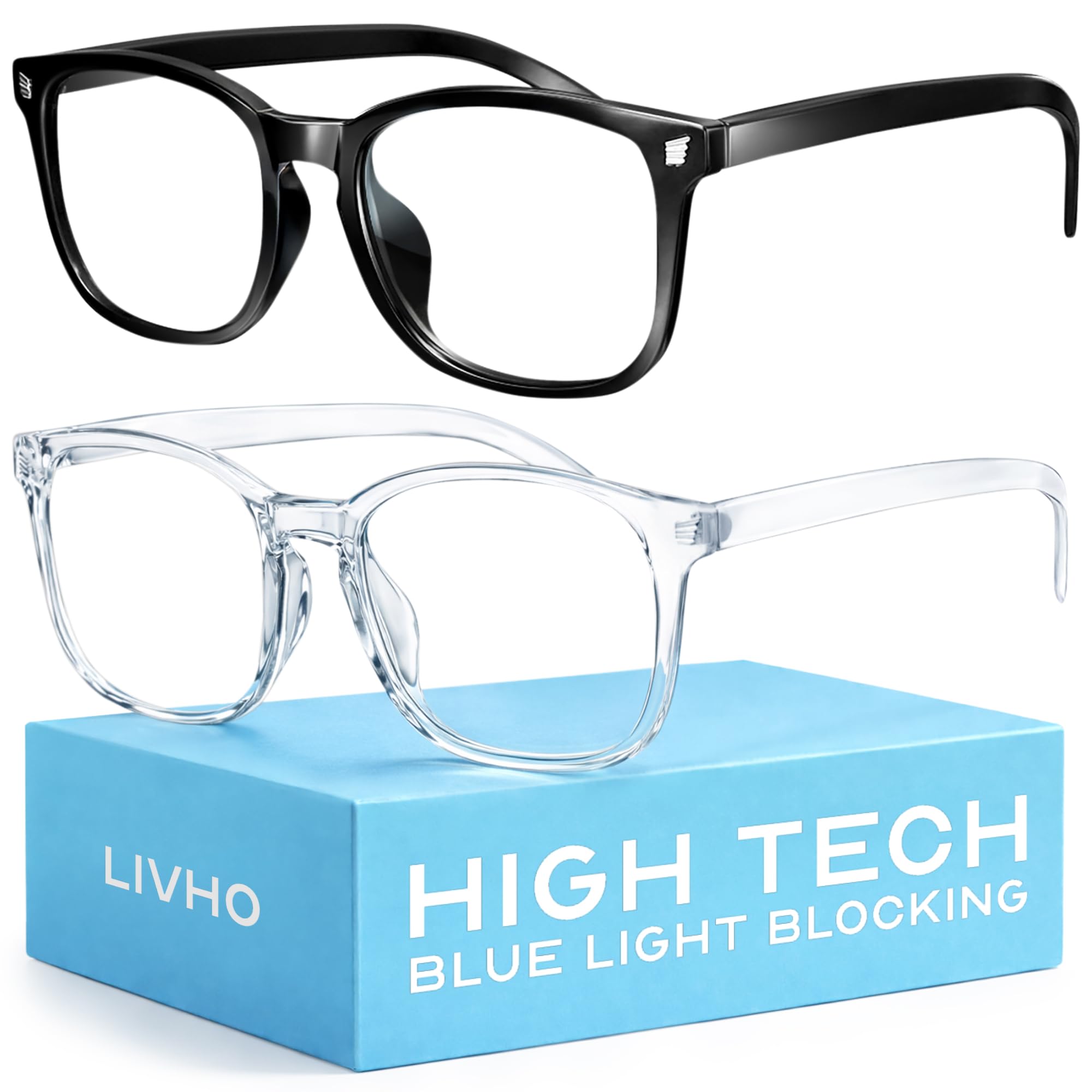 Gafas de luz azul de alta tecnología livho - Gafas avanzadas de bloqueo de luz azul para computadora - Fatiga de pantalla y protección UV