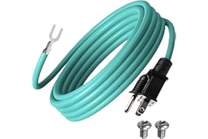 Shielded Ethernet Patch Panel Bond Ground Extension Cord for NEMA 5-15P 3 Prong Plug, 14AWG 6.5FT Grounding Cable with 3.70mm