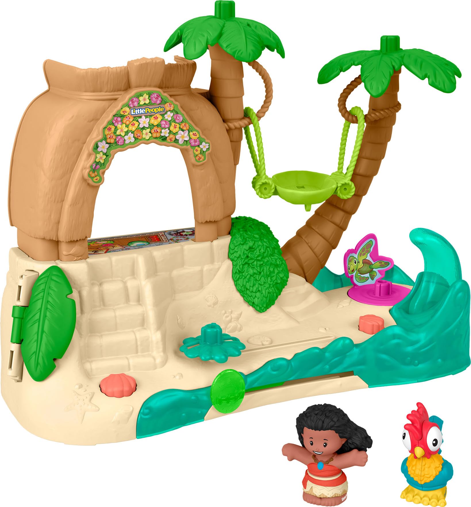 Fisher-Price Little People Toddler Toy Disney Princess Moana Adventure Village Playset with Figures for Pretend Play Kids Ages 18+ Months, JGP44