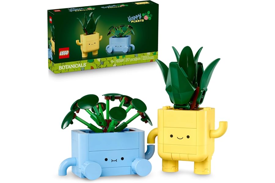 LEGO Botanicals Happy Plants Building Toy for Kids, Girls, and Boys 9+ - Playroom Decor for Desk or Shelf - Birthday Gift Ide