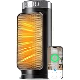 NUTROMO Space Heater w/WiFi/APP, Portable Electric Space Heater for Office | 1500W Fast Heating, ECO Mode, Alexa/Google Voice Control, 90&deg; Oscillation, Remote Control, Overheating &amp; Tip-Over Protection