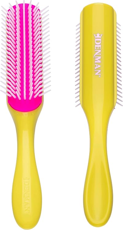 Denman Curly Hair Brush D3 Honolulu Yellow 7 Row for Curl Definition