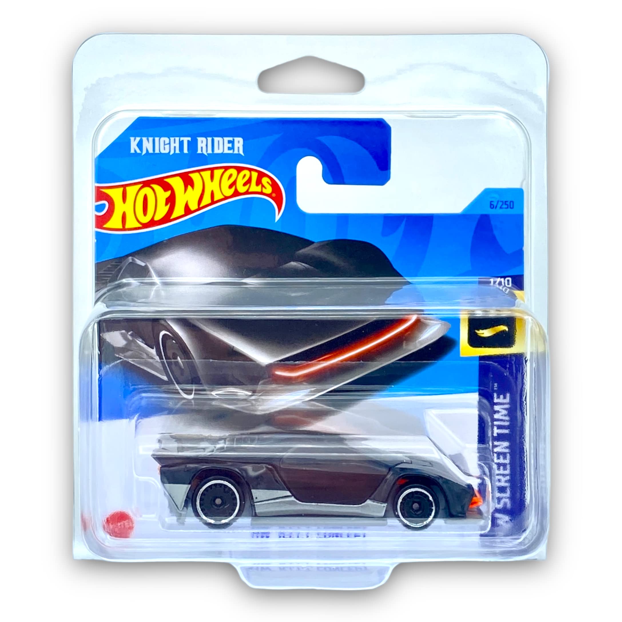 Hot Wheels HW K.I.T.T. Concept (Black & Silver) 1/10 HW Screen Time 2023 - 6/250 (Short Card) - COMES IN A KLAS CAR KEEPER PROTECTIVE COLLECTORS CASE - HKH07