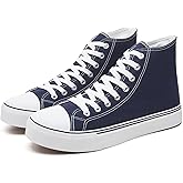 yageyan Men’s High Top Canvas Sneakers Fashion Lace up Walking Shoes Casual Classic
