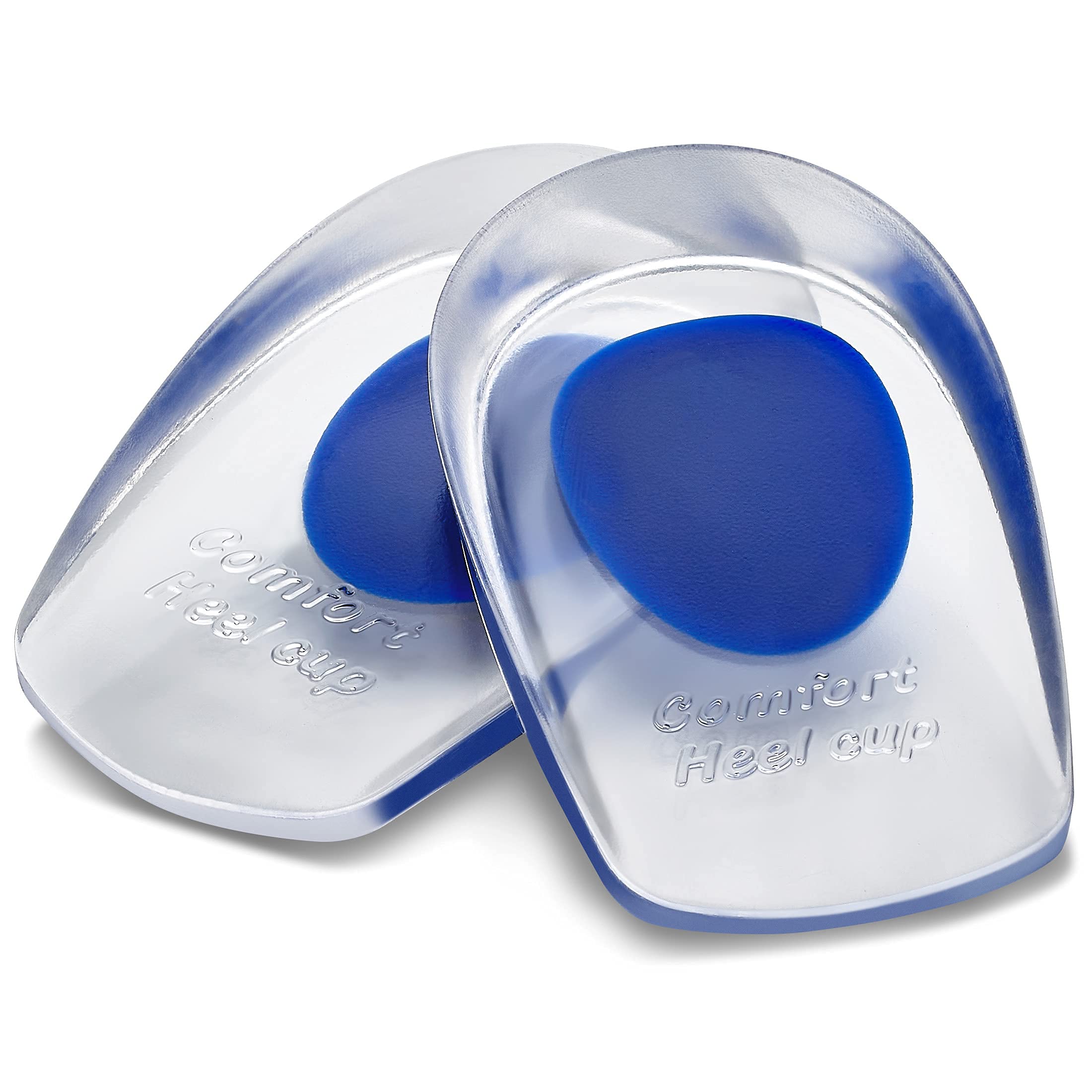 Gel Heel Cushion - Silicone Gel Heel Cups - Shoe Inserts for Plantar Fasciitis, Sore Heel, Bone Spur & Achilles Pain Relief Protectors - Foot Comfort Pads (BS0452G S Shoe Size: 4.5~8)