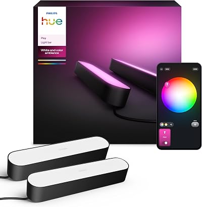 Philips Hue Play White and Colour Ambiance Light Bar Double Pack Black