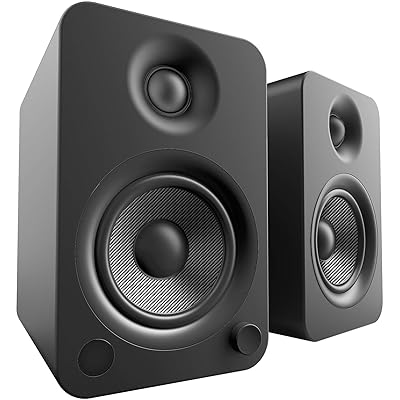 Kanto YU4 Powered Speakers with Bluetooth and Phono Preamp, Matte Black
