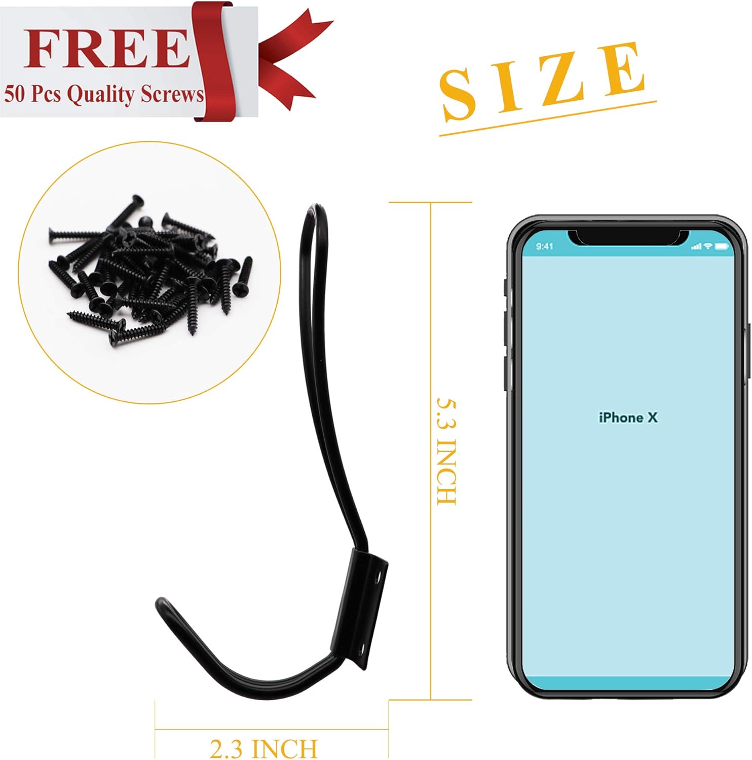 Rustic Entryway Hooks-12 Pack Farmhouse Hooks with Metal Screws Included,Black Decorative Wall Mounted Rustic Coat Hooks Rack, Double Vintage Organizer Hanging Wire Hook Clothes Hanger: Home Improvement