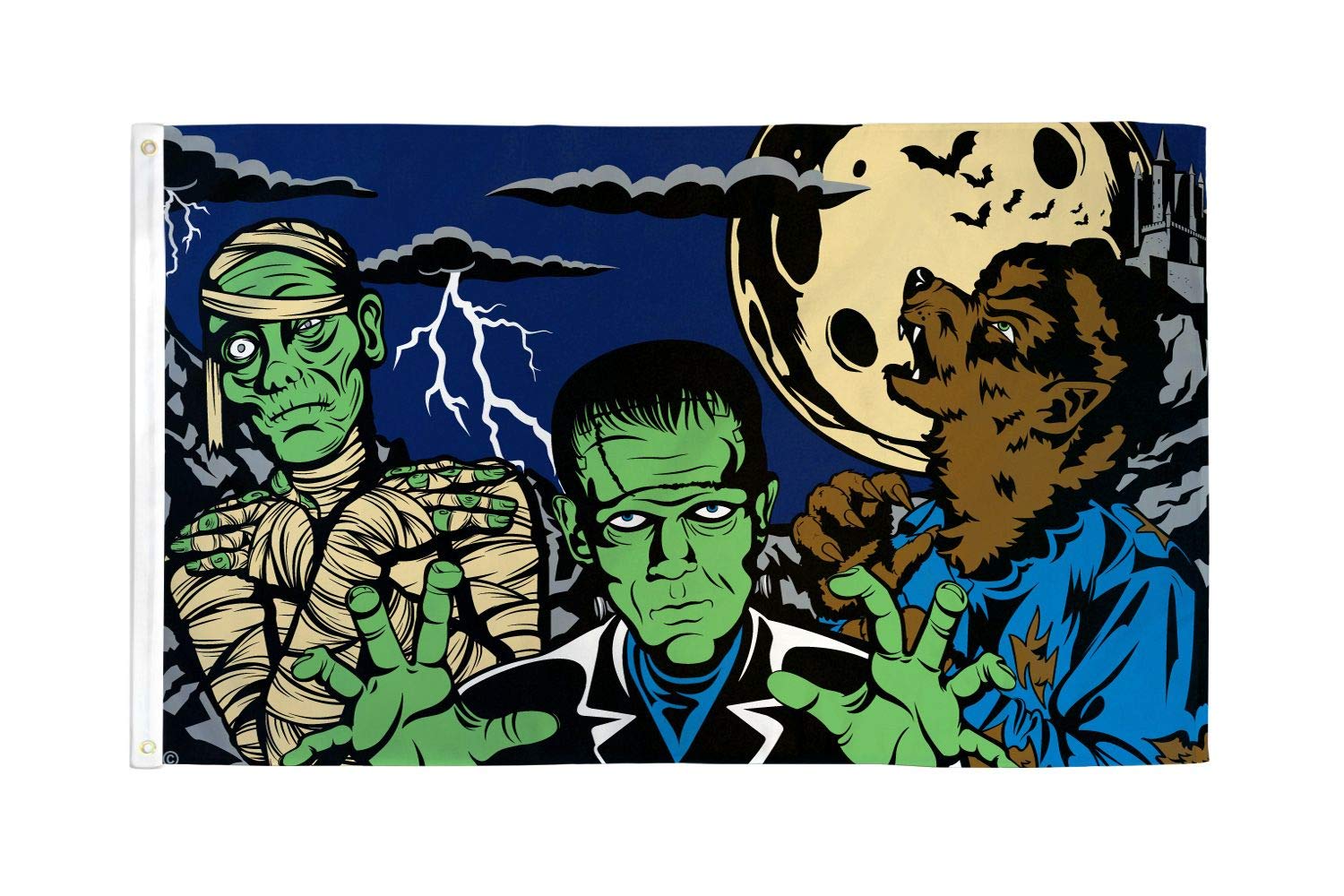 AZ FLAG - Halloween Fright Night Flag - 3x5 Ft - 100D Polyester Happy Halloween Banner with Two Metal Grommets - Fade Resistant - Vivid Colors - 3' x 5' Feet - 150x90 Cm