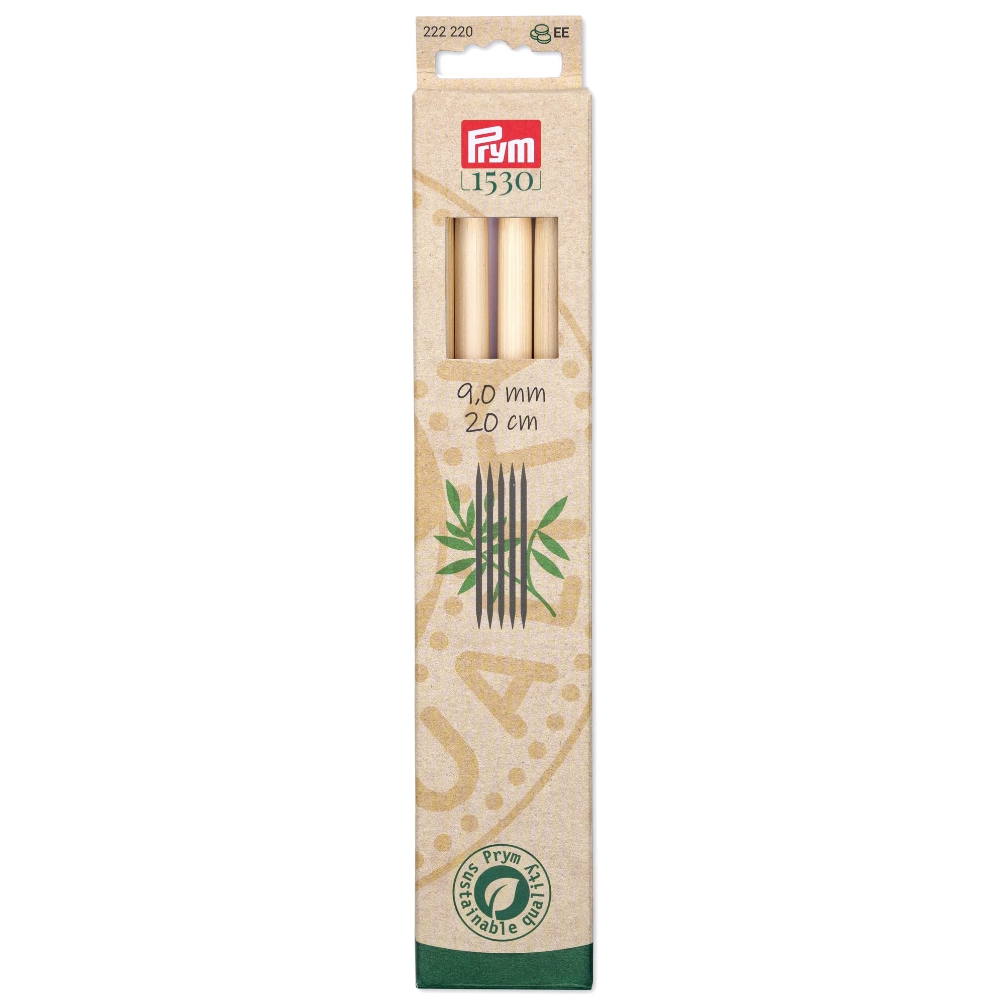 Prym - Prym 1530 Bamboo (20cm, 9.00mm) Double-Pointed Knitting Needle - 1 Unit